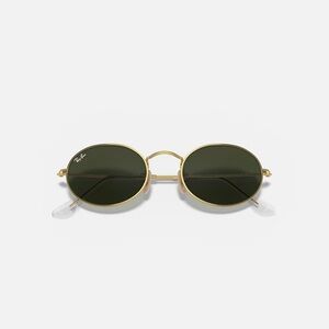 Ray Ban Oval Sunglasses in Polished Gold/Green